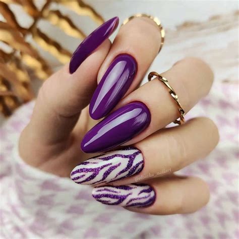 nail art purple and silver|More.